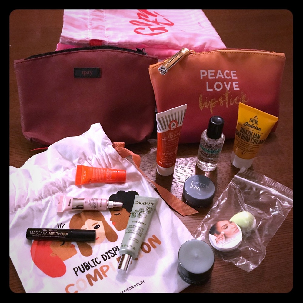 Lot of Sephora and ipsy stuff!