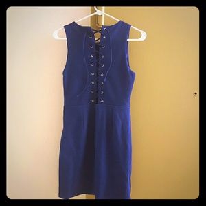Forever21 Lace-up Sheath Dress (royal blue)