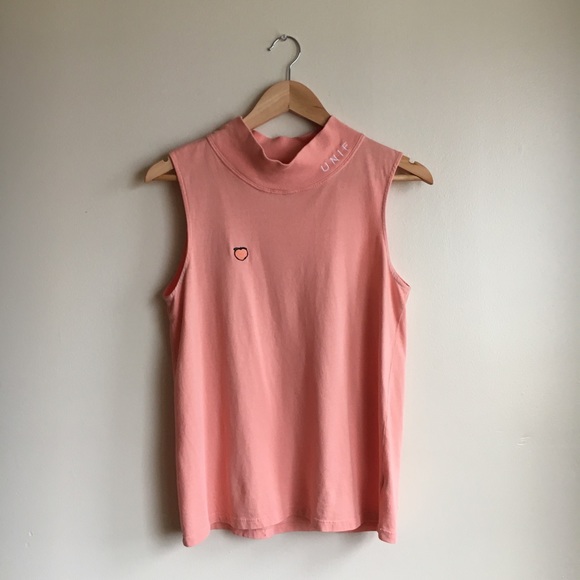 UNIF Tops - UNIF Peach Mock Neck Tank