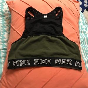 Pink Crop Sports Bra