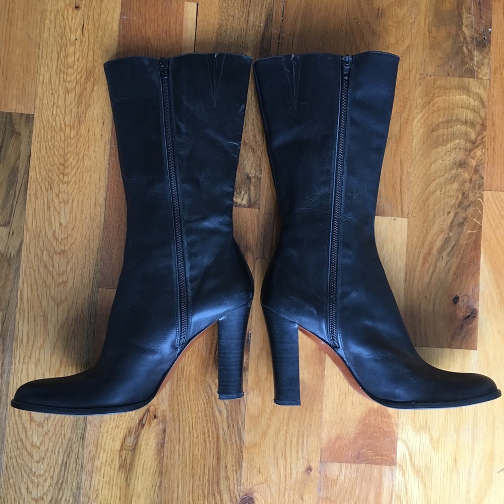 Bebe leather heeled boots 8B - 3.75" matte black