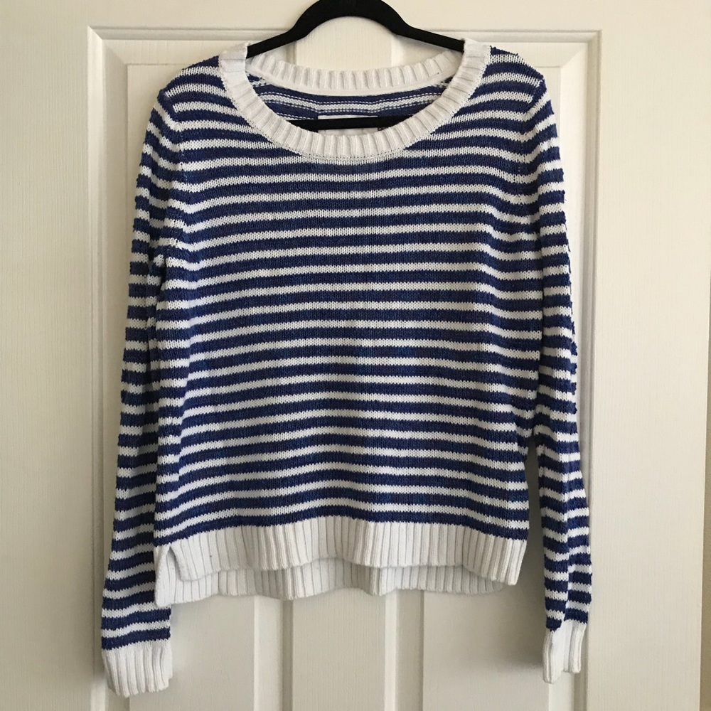 H&M Blue White knit sweater