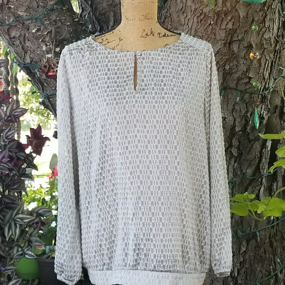 Grey or Silver Long Sleeved Blouse