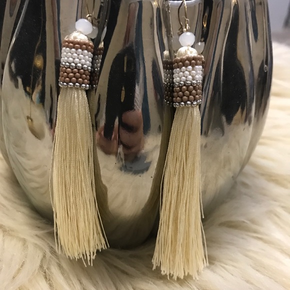 Bohemian beaded trendy long tassel drop earrings - Picture 5 of 8