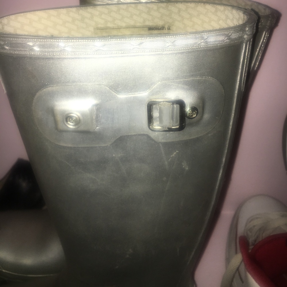 Hunter silver rain boots