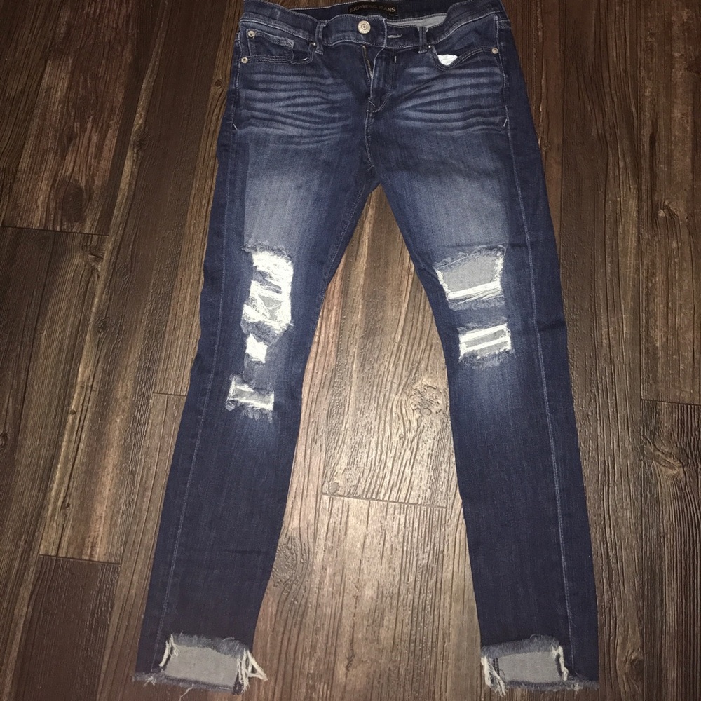 Express jeans ankle legging mid rise