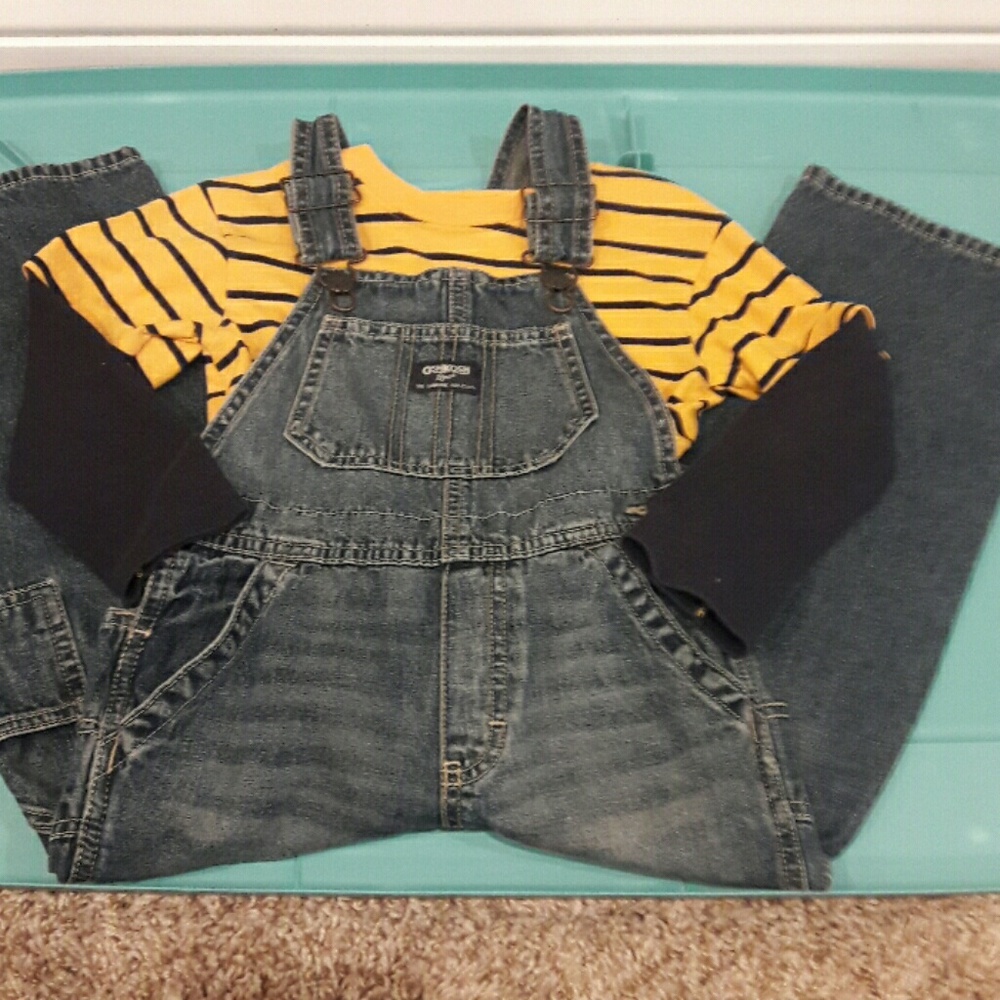 Boys oshKosh suspenders and long sleeve Tees
