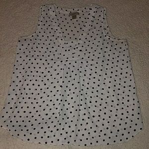 Loft polka dot sleeveless top size medium