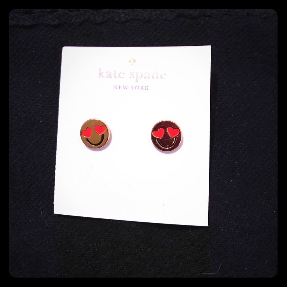 KATE SPADE "SMILE IT'S CONTAGIOUS" GOLDPLATED STUD