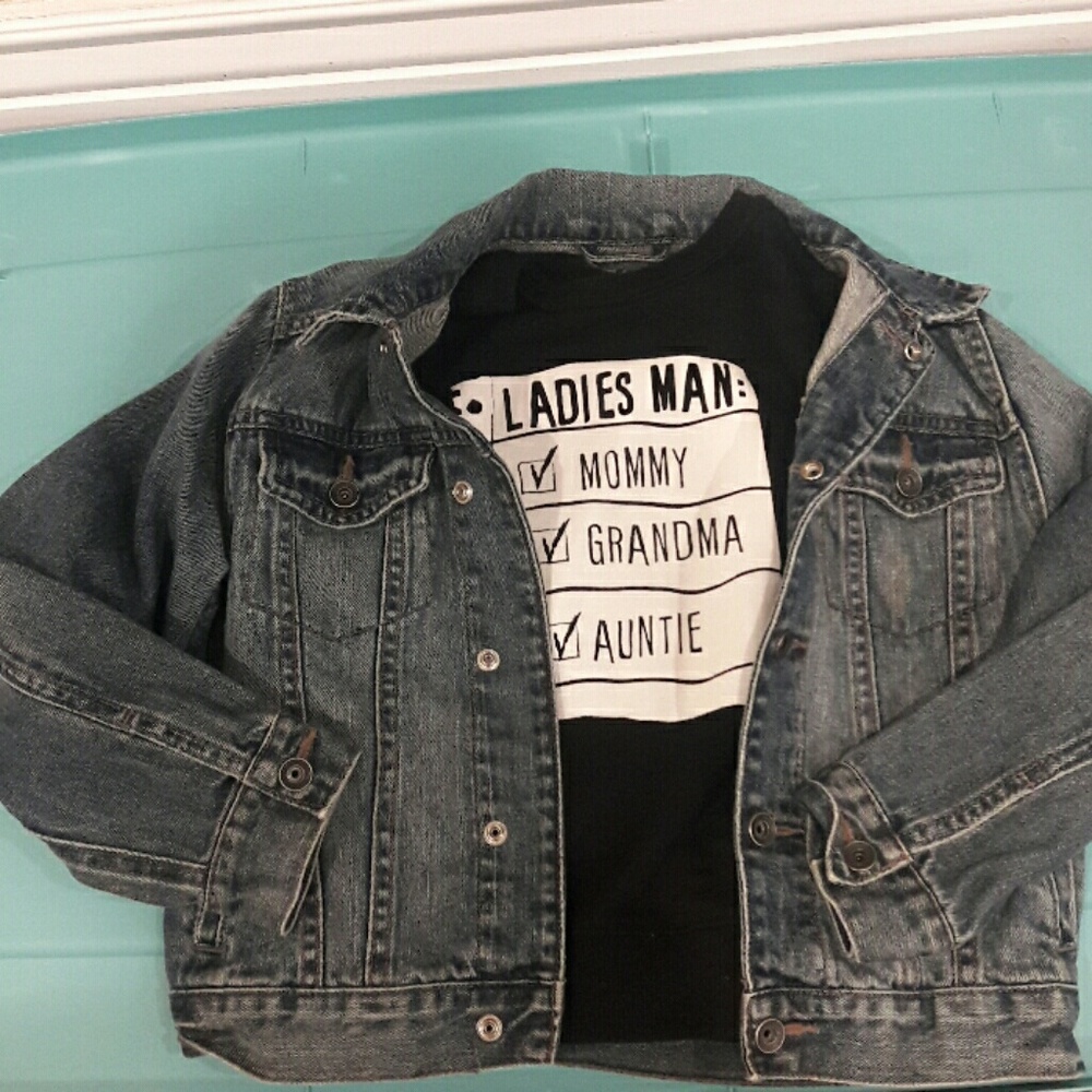Boys Denim Jacket and Black sweater