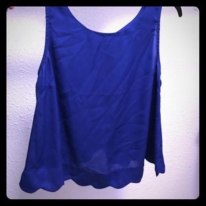 Blue Scalloped Tank