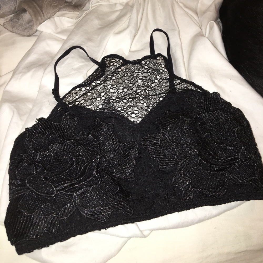 Black lace rose bralette from urban outfitters