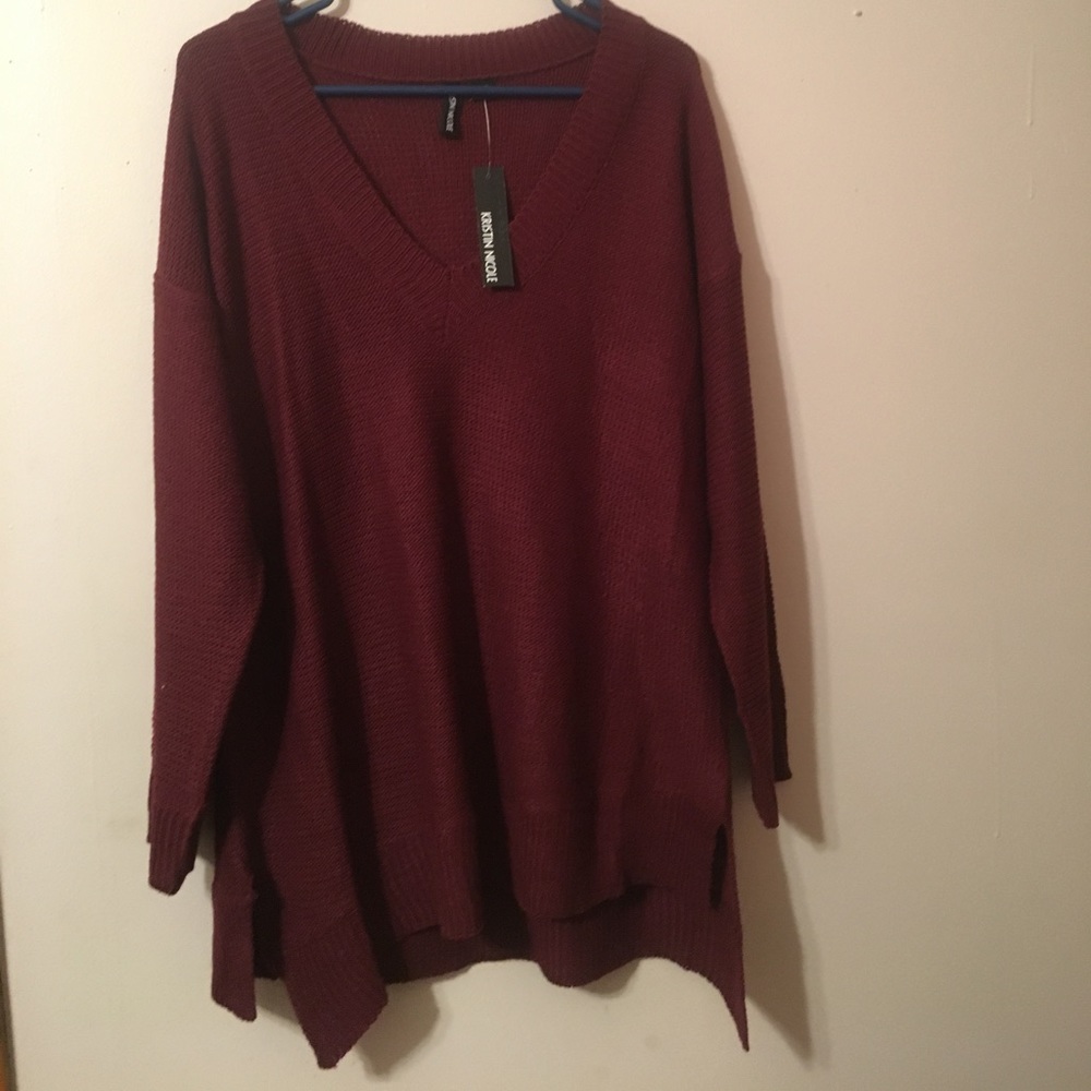 ❤️SALE❤️ oversized burgundy v-neck sweater