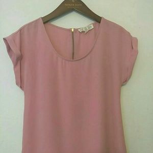 Pink Rose Vintage 80's Womens Polyester Blouse