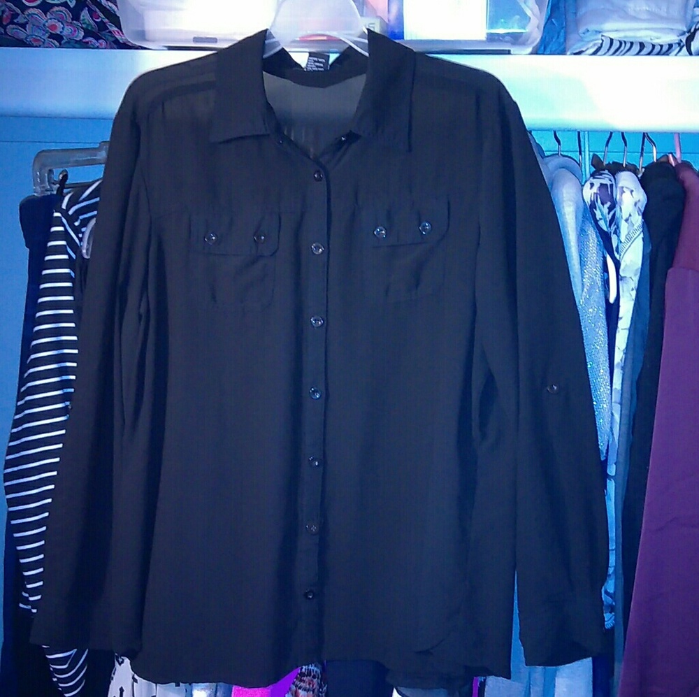Black button down shirt