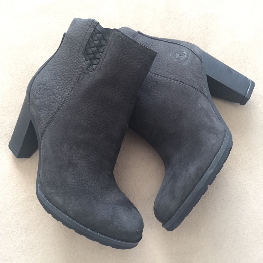 Timberland Stratham Heights Gray Ankle Heel Boots