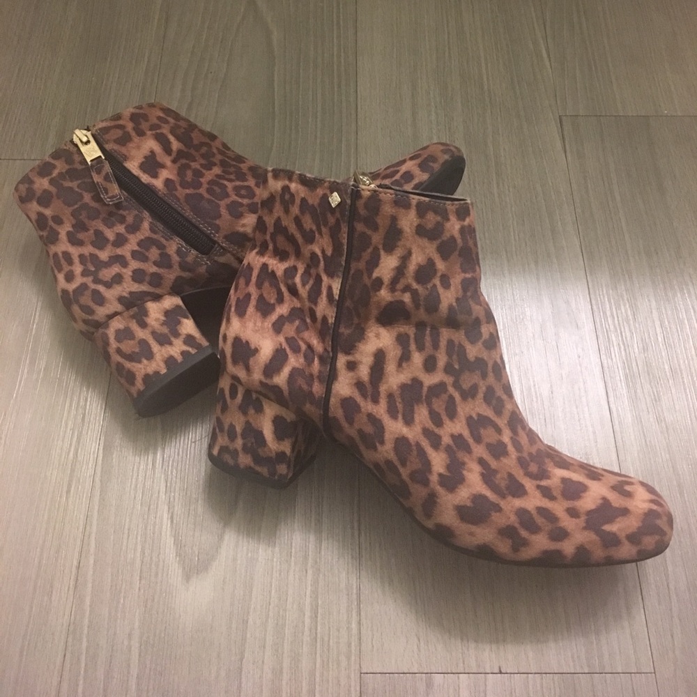 Sam & Libby Leopard Block Heel Booties