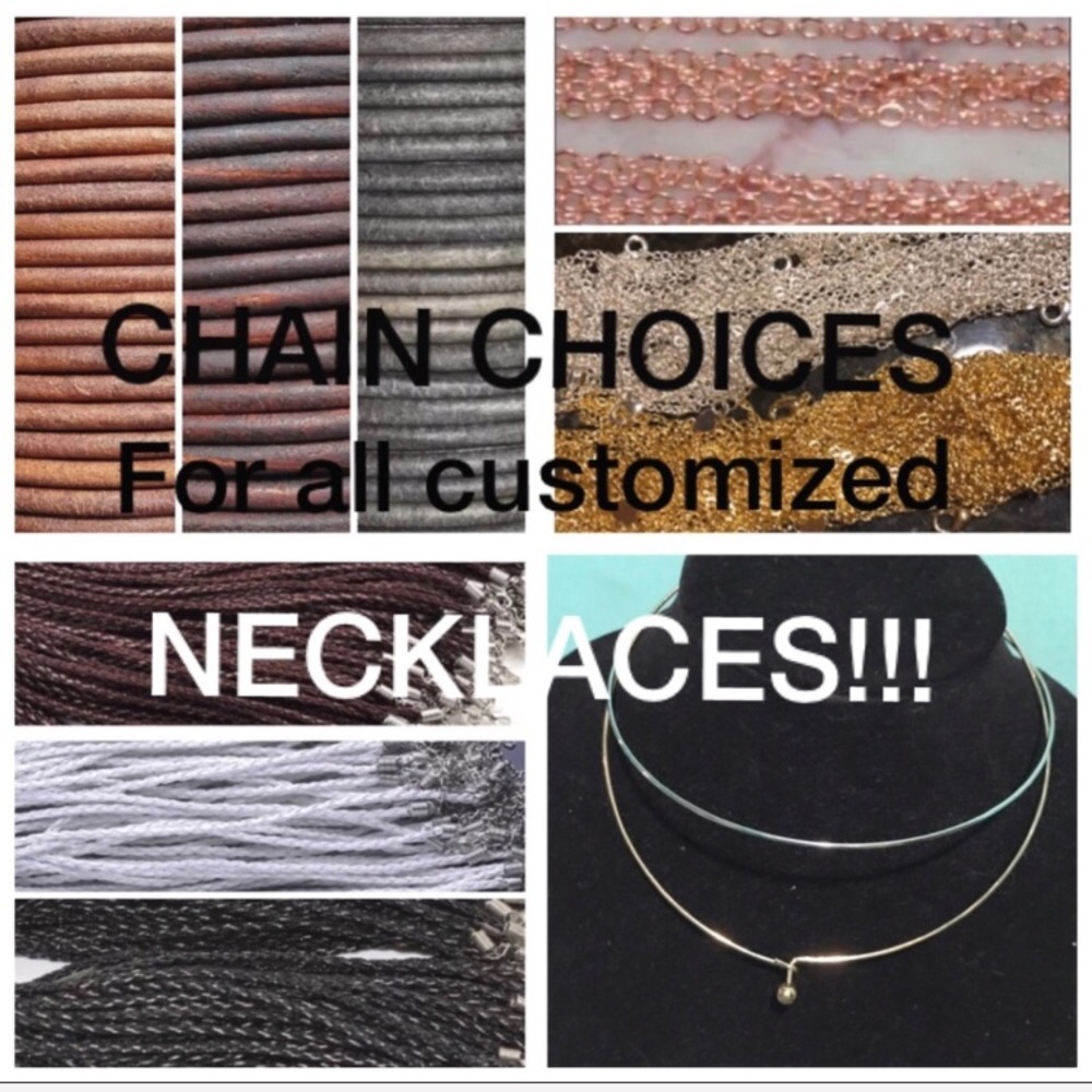 Customized necklace chains! Leather, silver, gold!