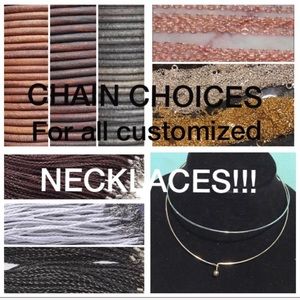 Customized necklace chains! Leather, silver, gold!
