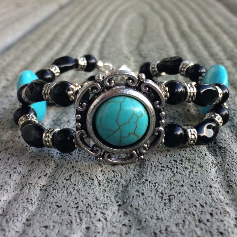 Vintage Inspired Blue Magnesite Bracelet
