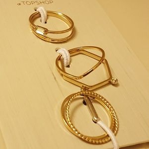 Topshop 6 Stackable Gold Rings Medium