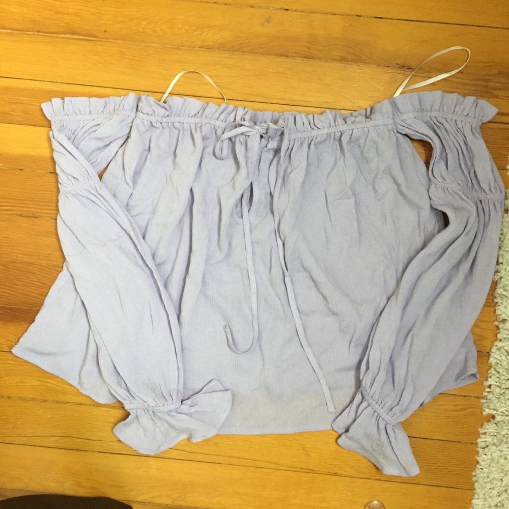 NWOT Lavender off shoulder blouse