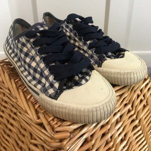 Tory Burch Navy Blue and Beige Sneakers