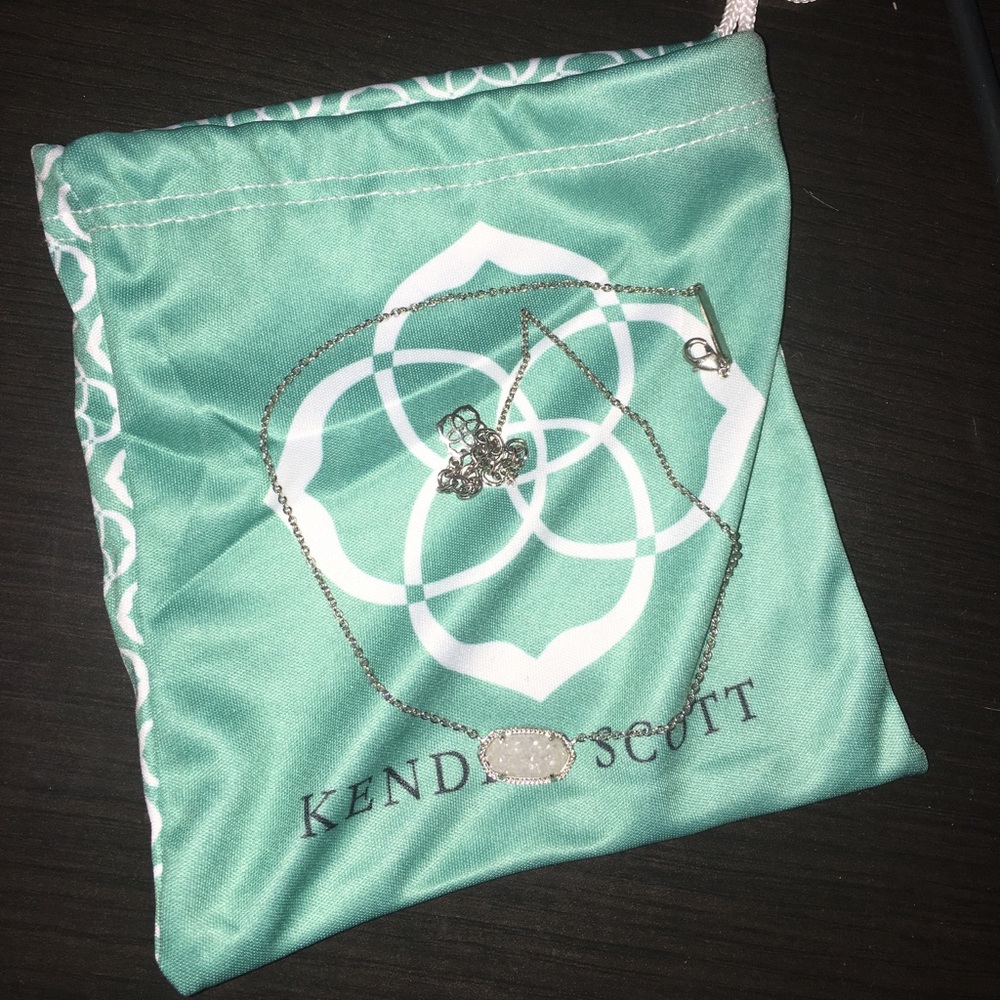 Kendra Scott White/silver drusy Elisa necklace