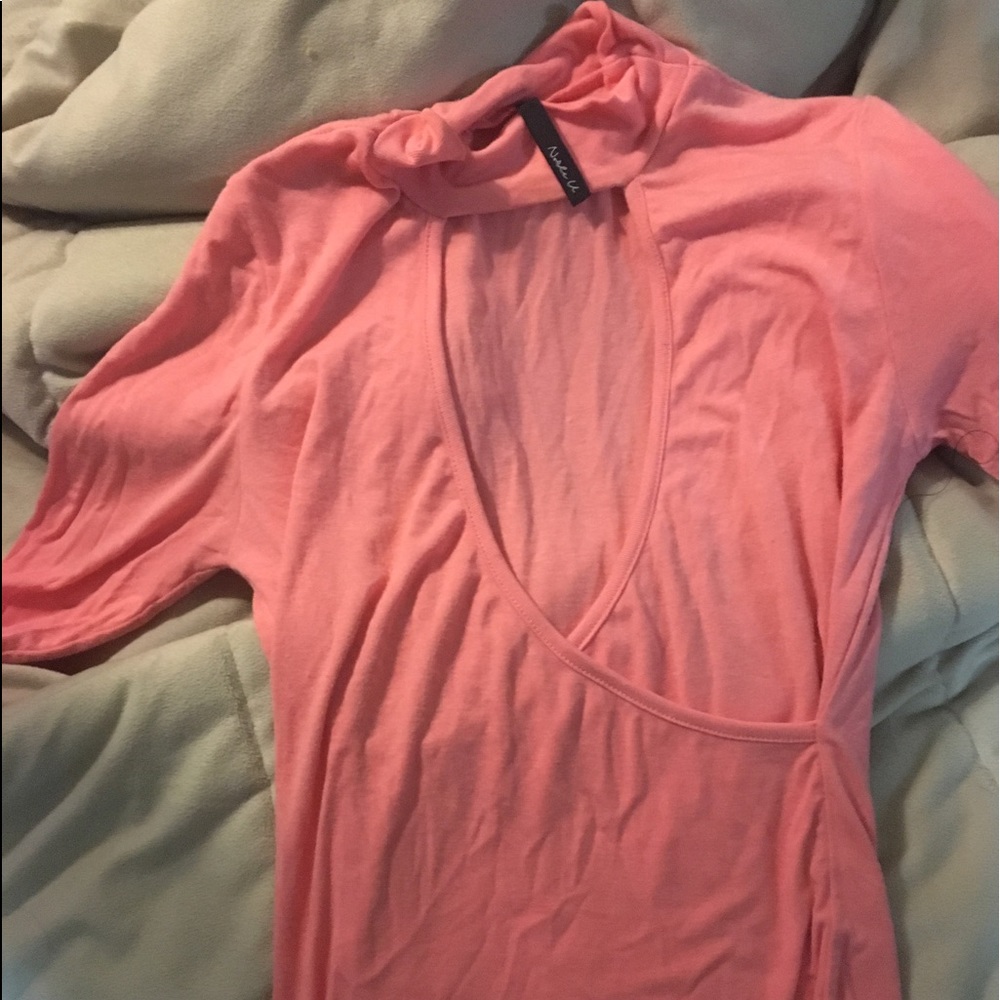 Coral stylish top big peephole dressy size s