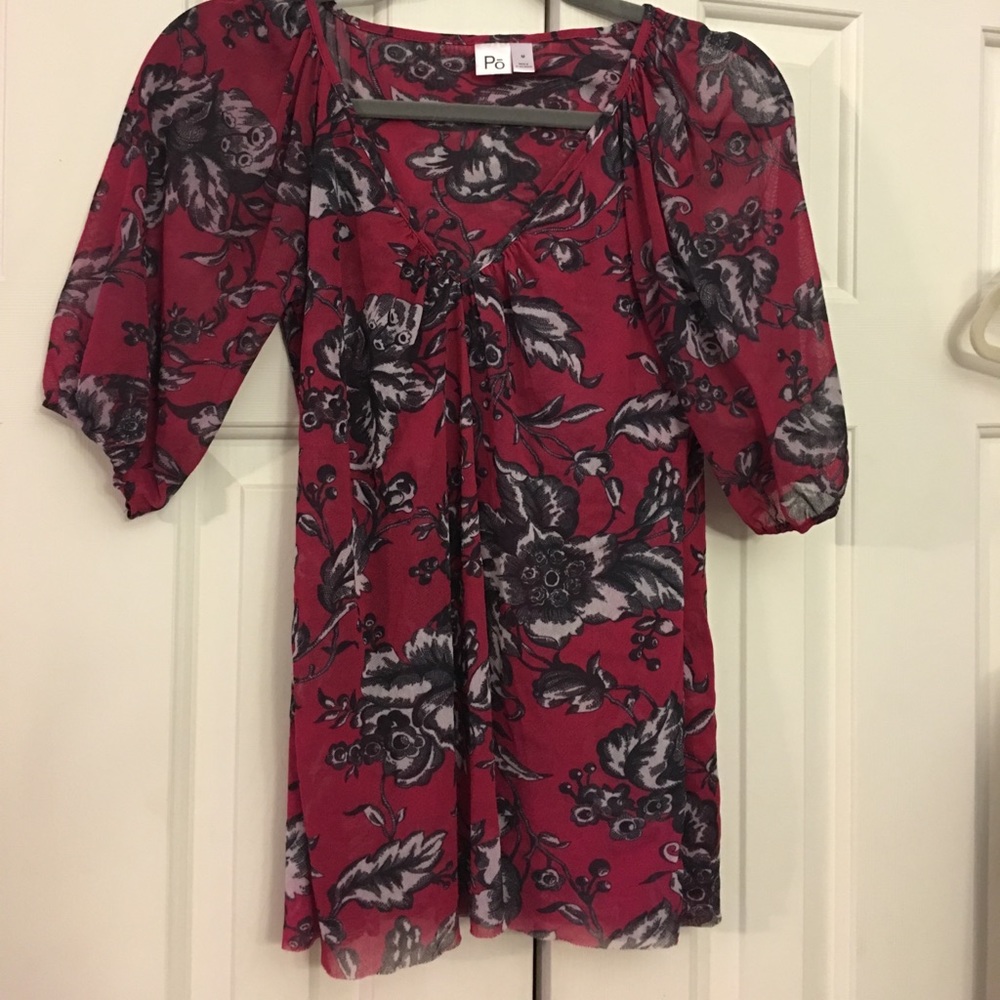 Po meshy stretchy semi sheer top