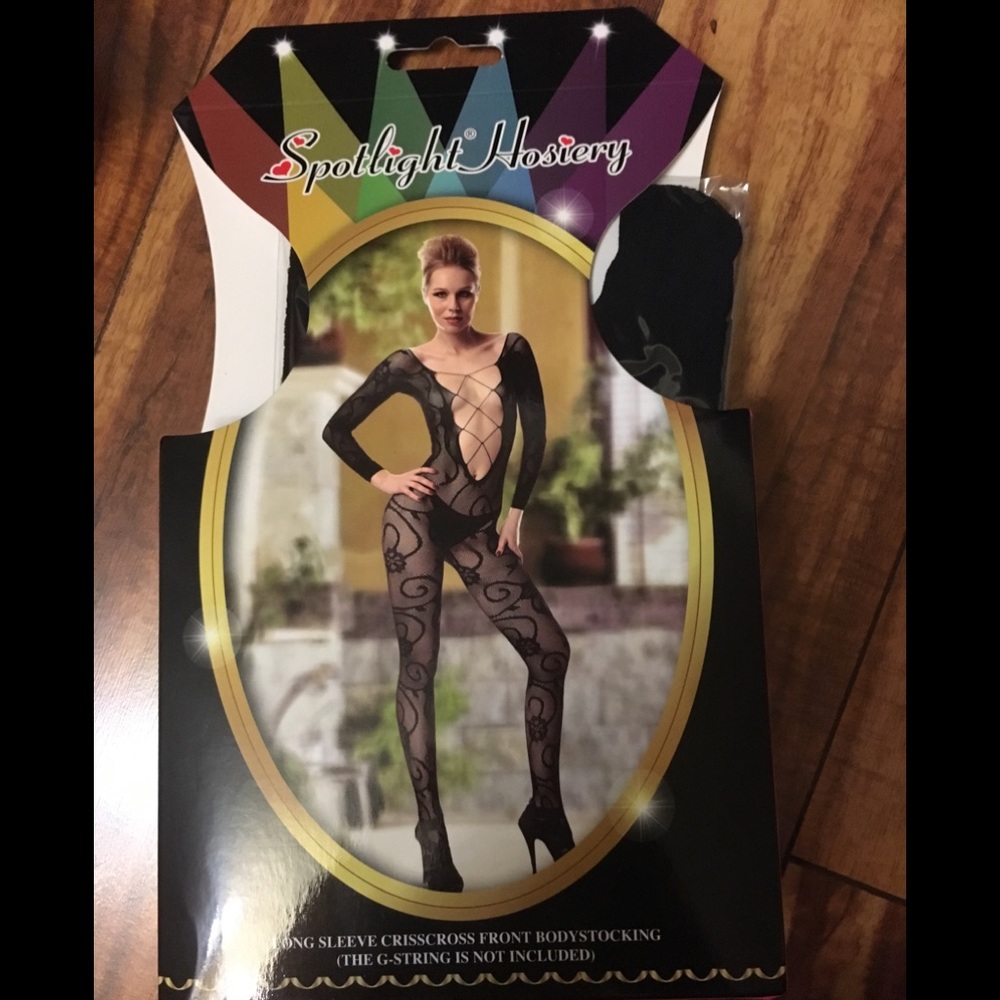 Seducing black body stocking. OS