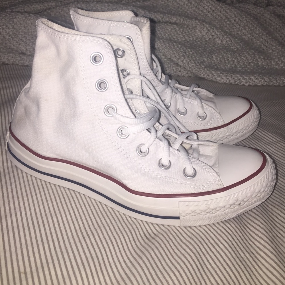 White high top converse sneakers