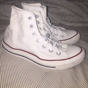White high top converse sneakers