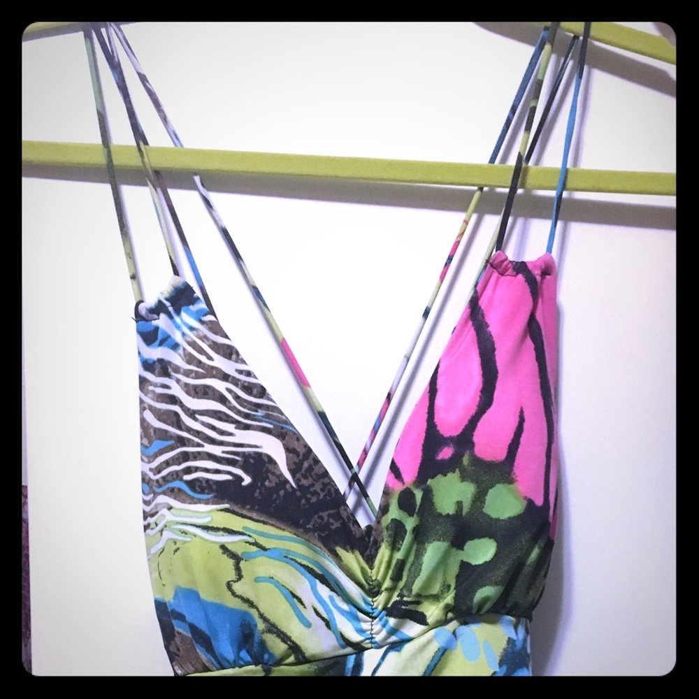 Sexy tropical print dress small