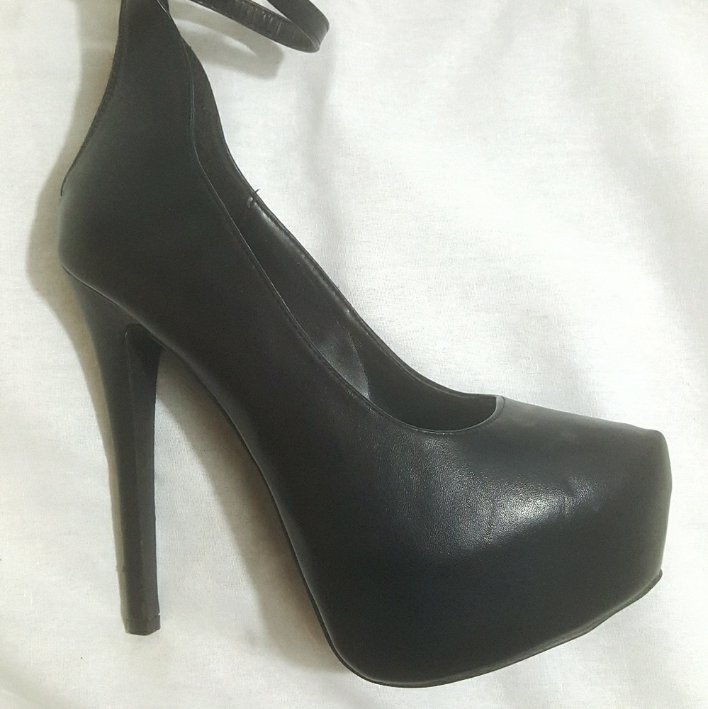 Shiekh - Black Ankle Strap Heel