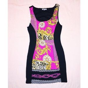 Black and Magenta Dress