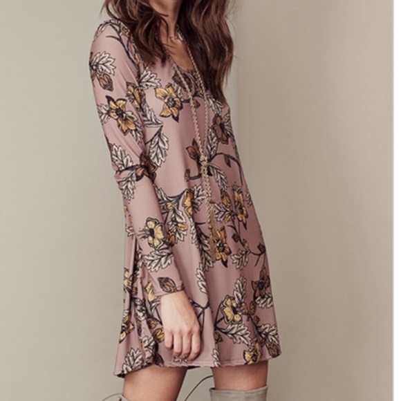 🎉HP🎉 Floral Stretch Shift DRESS Longsleeve - Picture 3 of 6