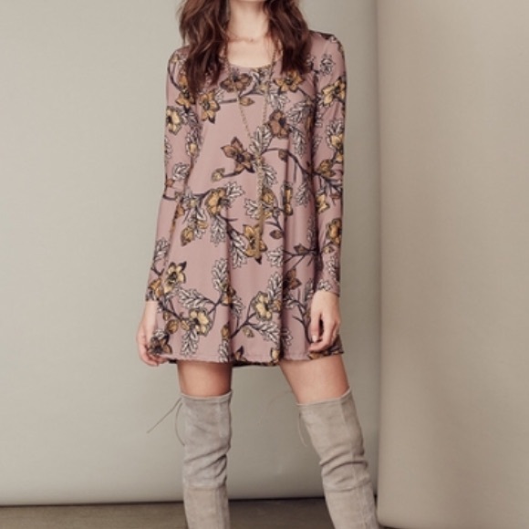 🎉HP🎉 Floral Stretch Shift DRESS Longsleeve - Picture 4 of 6