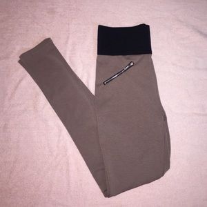 Tan High-Waisted Pants