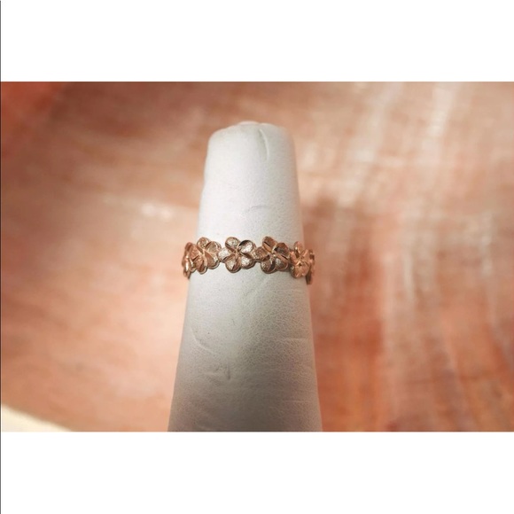 14k rose gold plumeria ring - Picture 2 of 2