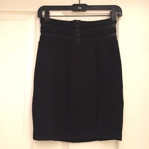 ❌SOLD❌ Bebe Black Mesh XS fitted skirt high waist