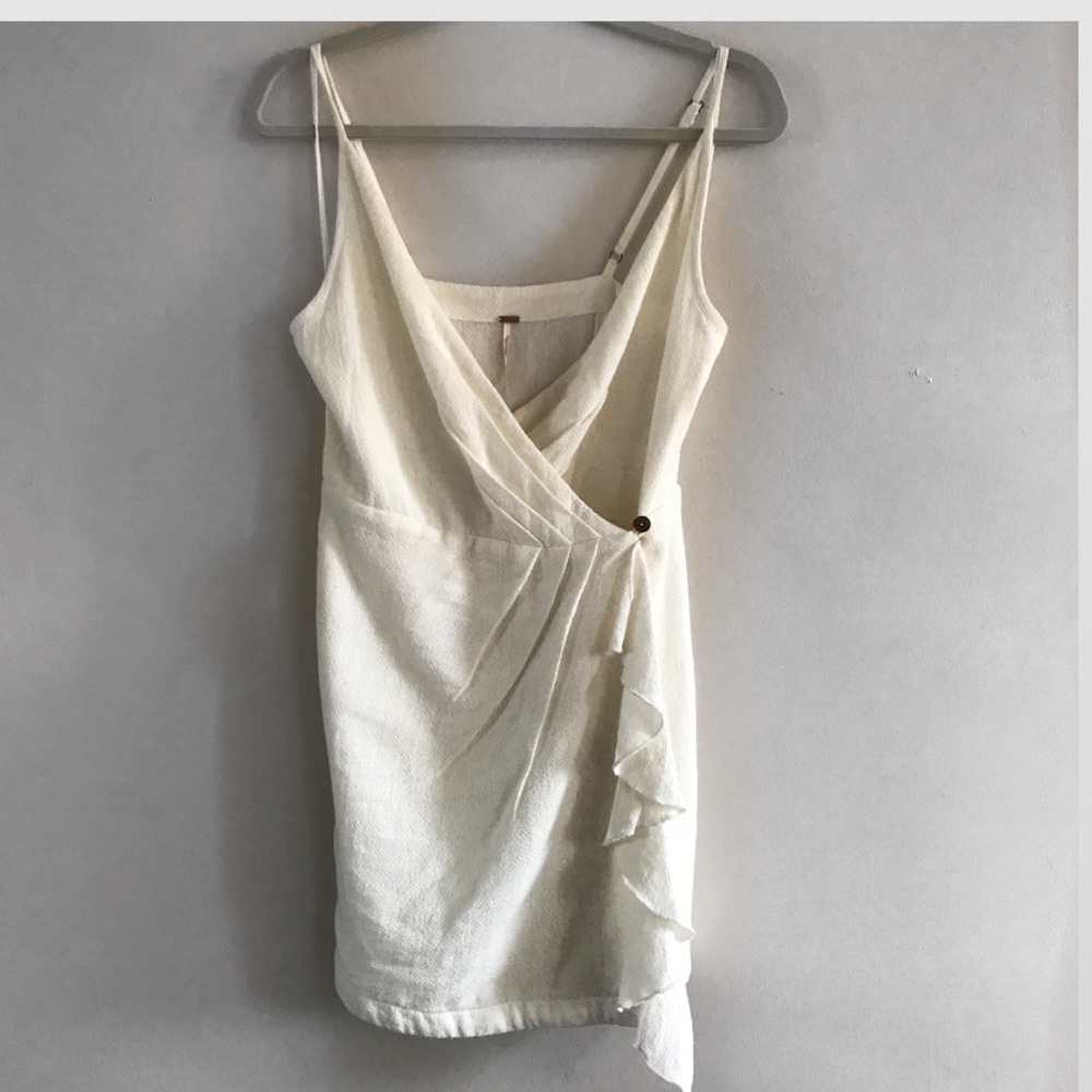Free People Ivory Boho Wrap Dress Size S - Picture 2 of 3