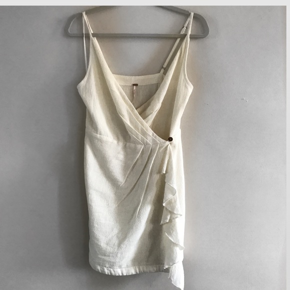 Free People Ivory Boho Wrap Dress Size S - Picture 2 of 3