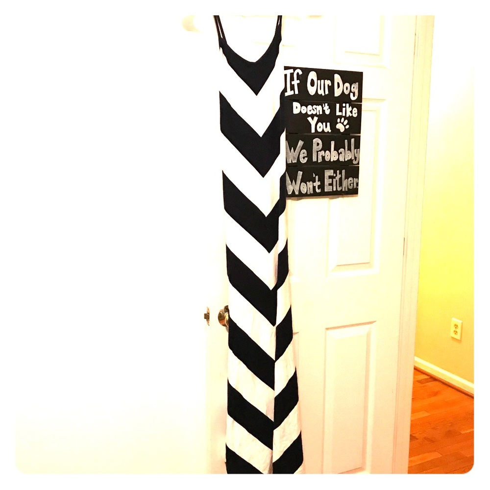 Black and white chevron Maxi Dress