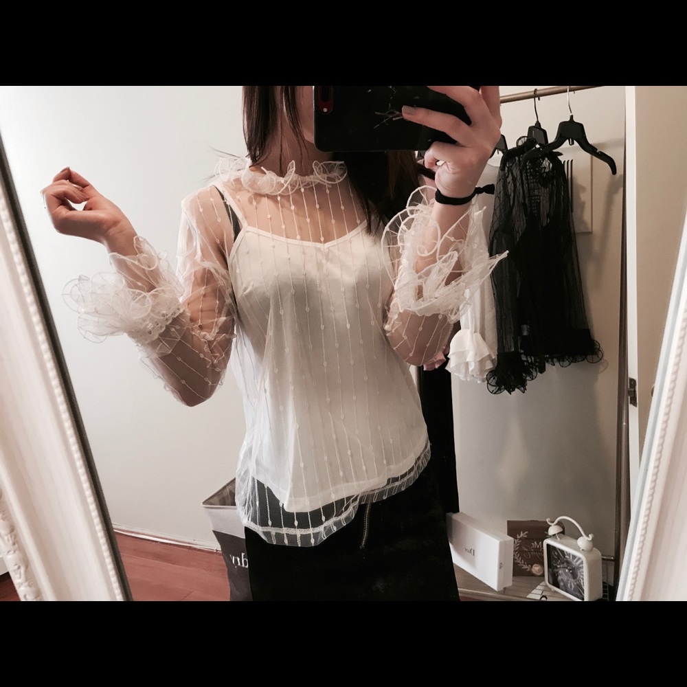 Two pieces mesh sexy top