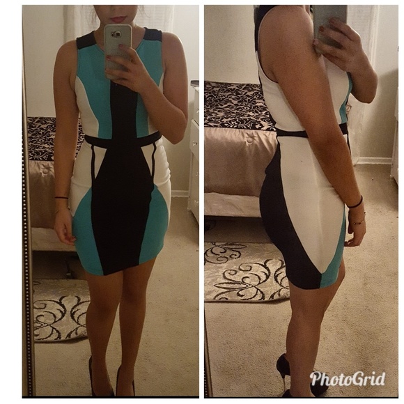 Bodycon multi color dress. - Picture 2 of 2