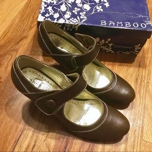 Brown Vegan leather heels 3.25" Mary Jane pumps