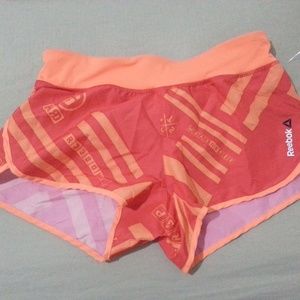 Womens  Reebok Shorts S Small Orange Athletic Gym