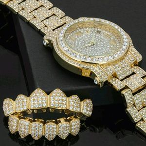 14K GOLD PLATED ICED OUT WATCH GRILLZ