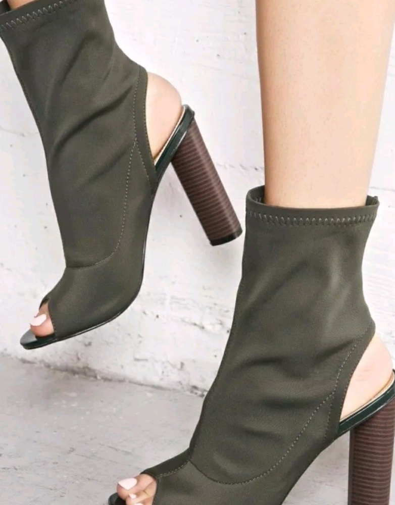 CONNIE 3 OPEN PEEP TOE LYCRA ELASTIC BOOT